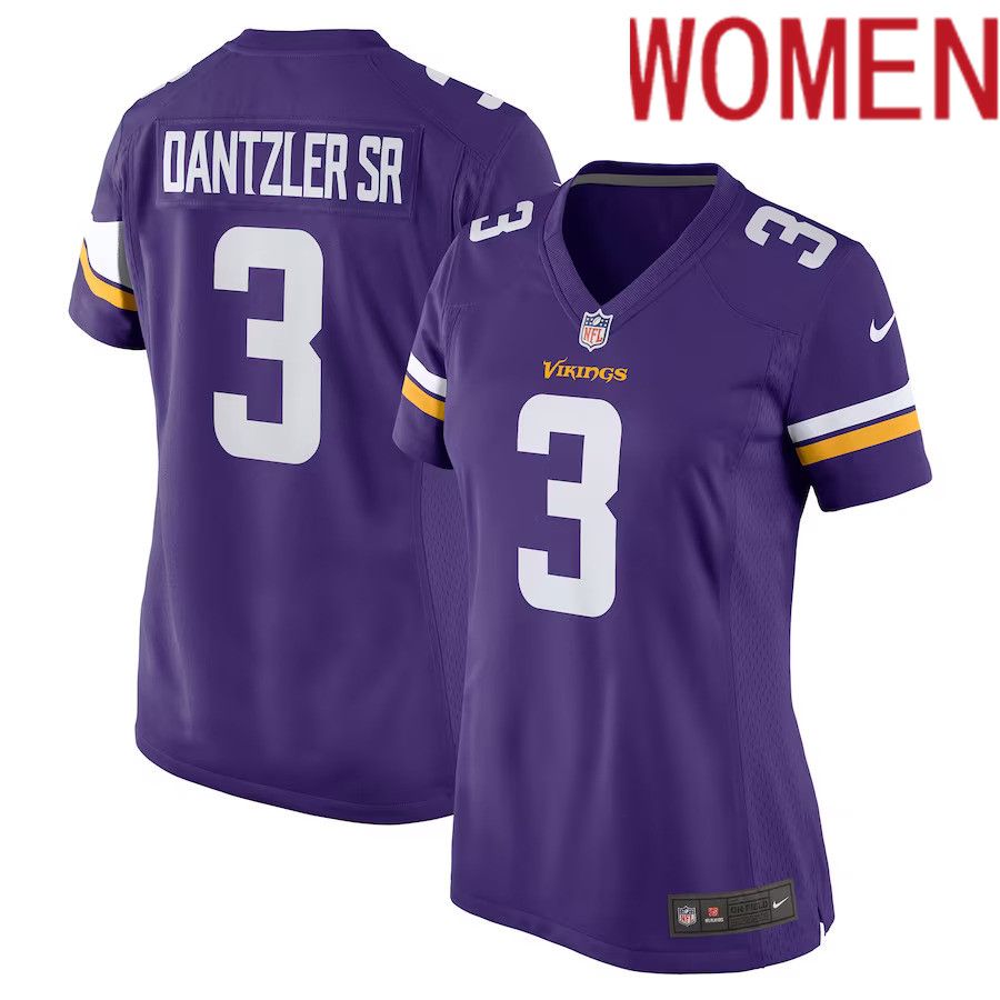 Women Minnesota Vikings 3 Cameron Dantzler Nike Purple Game NFL Jersey